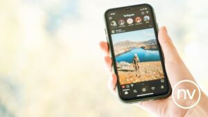 Smartphone screen displaying Instagram, symbolizing the shift from traditional search engines to social media for online discovery.