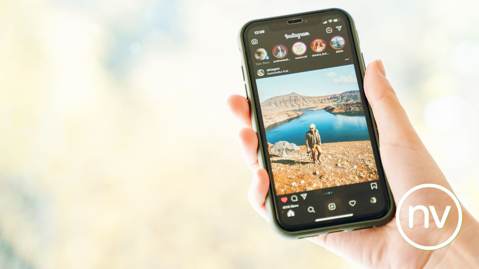 Smartphone screen displaying Instagram, symbolizing the shift from traditional search engines to social media for online discovery.