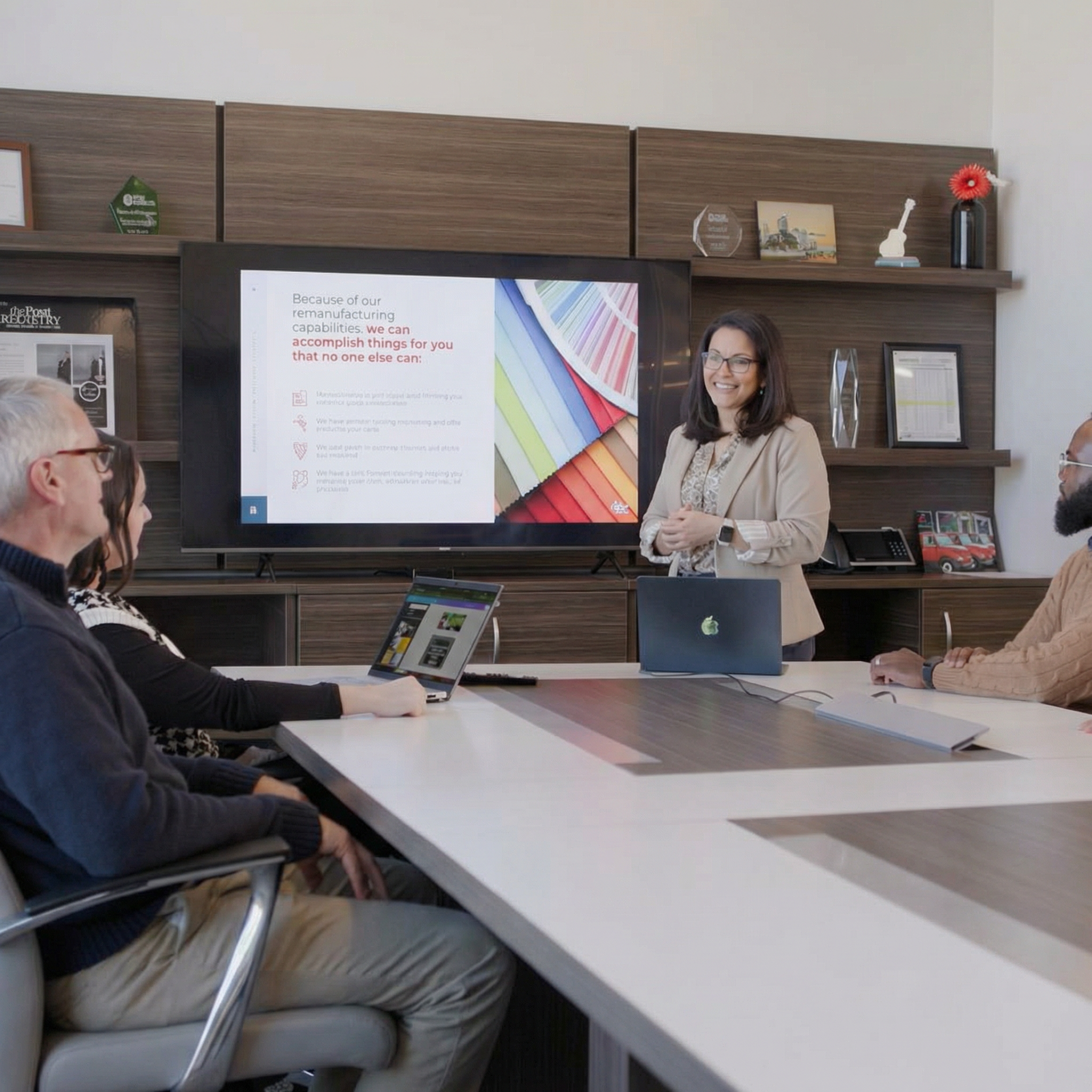 Nicole Alicea from Brand NV Reviews a Branding Presentation with Clients